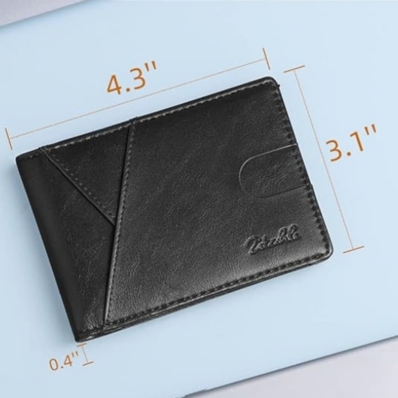 Zitahli Men's Wallet Slim Bifold RFID Blocking New Black - Picture 7 of 8